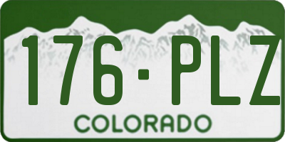 CO license plate 176PLZ