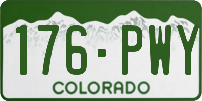 CO license plate 176PWY