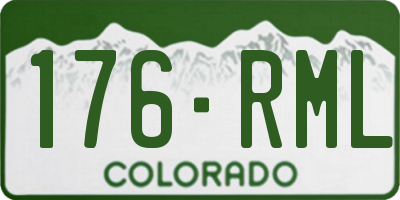 CO license plate 176RML