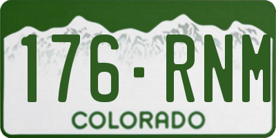 CO license plate 176RNM