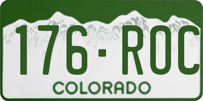 CO license plate 176ROC