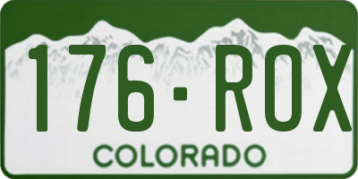 CO license plate 176ROX