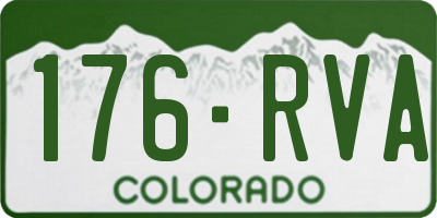 CO license plate 176RVA
