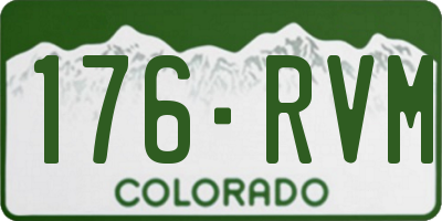 CO license plate 176RVM