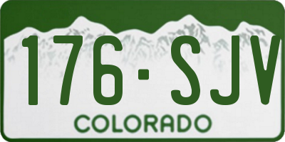 CO license plate 176SJV