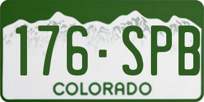 CO license plate 176SPB