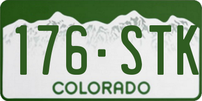 CO license plate 176STK