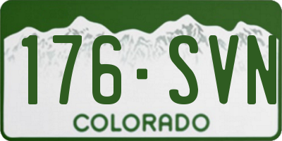 CO license plate 176SVN