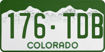 CO license plate 176TDB