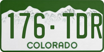 CO license plate 176TDR