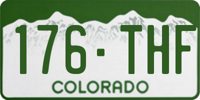 CO license plate 176THF