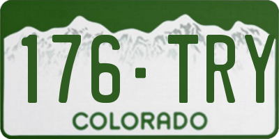 CO license plate 176TRY
