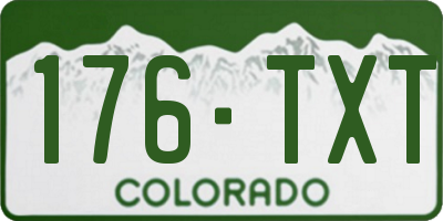 CO license plate 176TXT