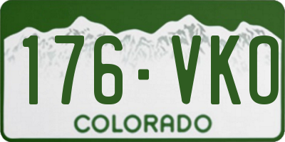 CO license plate 176VKO