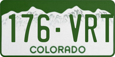 CO license plate 176VRT