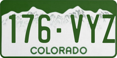 CO license plate 176VYZ