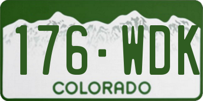 CO license plate 176WDK
