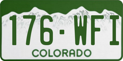 CO license plate 176WFI