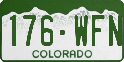 CO license plate 176WFN