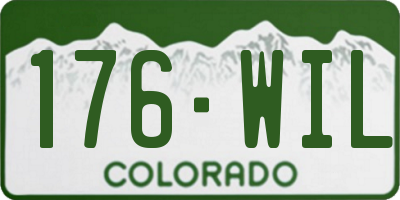 CO license plate 176WIL