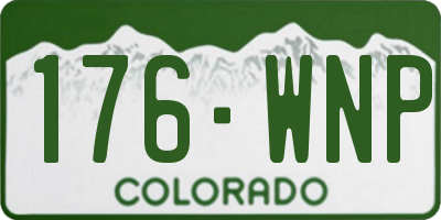 CO license plate 176WNP