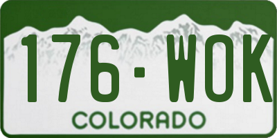 CO license plate 176WOK