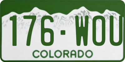 CO license plate 176WOU