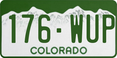 CO license plate 176WUP
