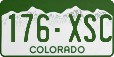 CO license plate 176XSC
