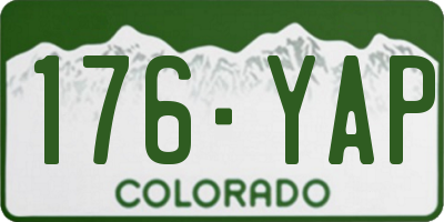 CO license plate 176YAP