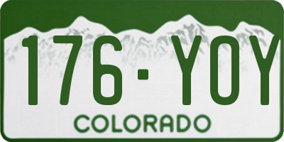 CO license plate 176YOY