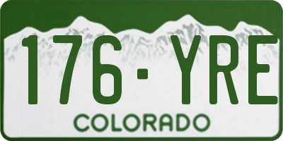 CO license plate 176YRE