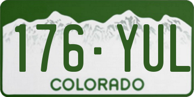 CO license plate 176YUL