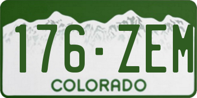 CO license plate 176ZEM