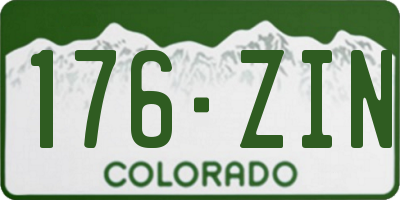 CO license plate 176ZIN