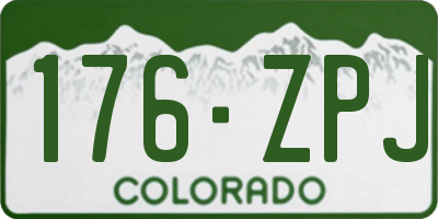 CO license plate 176ZPJ