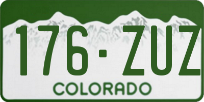 CO license plate 176ZUZ