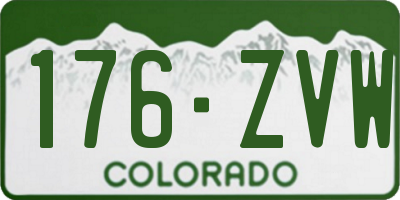 CO license plate 176ZVW
