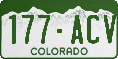 CO license plate 177ACV