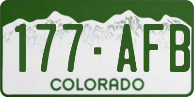 CO license plate 177AFB