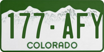 CO license plate 177AFY