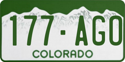 CO license plate 177AGO
