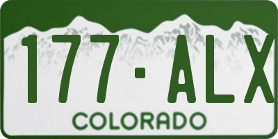 CO license plate 177ALX