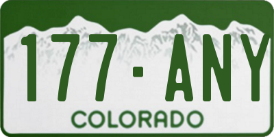 CO license plate 177ANY
