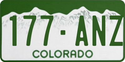 CO license plate 177ANZ