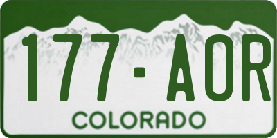 CO license plate 177AOR