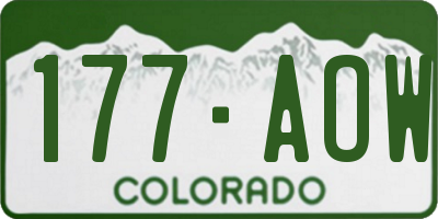 CO license plate 177AOW