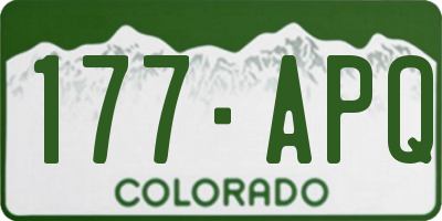 CO license plate 177APQ