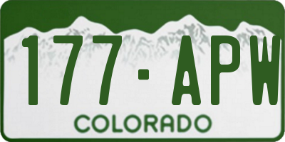 CO license plate 177APW