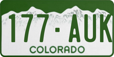 CO license plate 177AUK